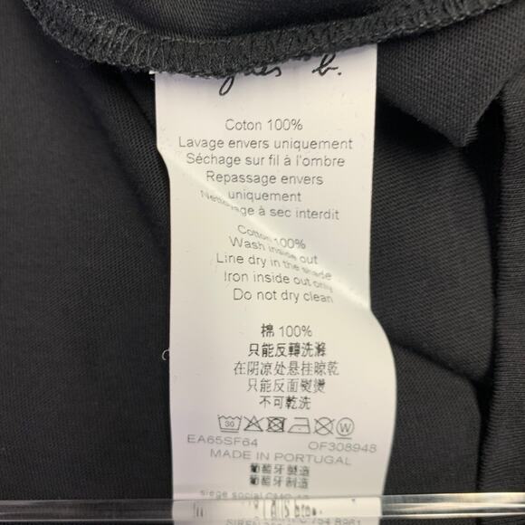 AGNÈS B. Size M Black White Cotton Lizard Short Sleeve T-shirt - Picture 7 of 7